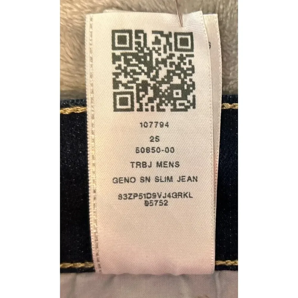 True Religion Jeans Mens 40 Geno Relaxed Slim Dark Wash Preppy Western Casual